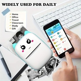 Resim Taşınabilir Kablosuz Mini Termal Yazıcı - iPhone/Android'dan Anında Fotoğraf Yazdırma, Kablosuz Bağlantı, USB Şarj Edilebilir, Kompakt & Yüksek Kaliteli Tasarım, Ev, Ofis, Çalışma veya Hediye İçin Mükemmel, Seyahat İçin Taşınabilir Kablosuz Yazıcılar 