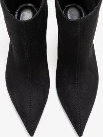 Resim Luvi Shoes Nuvıa Siyah Süet Sivri Burunlu Kadın Topuklu Bot Siyah Süet 