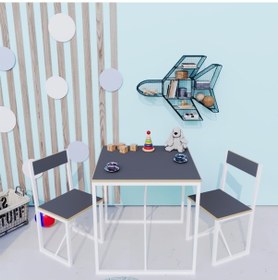 Resim Çocuk Etkinlik Oyun Çalışma Masa Ve Sandalye Aktivite Masası Antrasit 