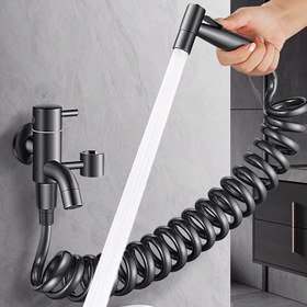 Resim Yüksek basınçlı el duşu seti - paslanmaz çelik banyo temizleme sprey tabancası, kendinden temizleyen tuvalet/duş/evcil hayvan temizliği için dayanıklı sızdırmaz nozul 