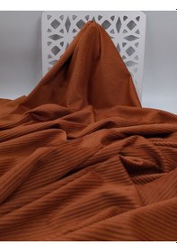 Resim Çizgili Kadife Kumaş Taba 