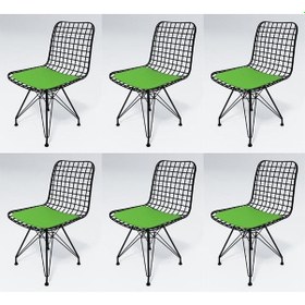 Resim Knsz kafes tel sandalyesi 6 lı mazlum syhyşl ofis cafe bahçe mutfak 
