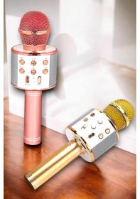 Resim Kablosuz Bluetooth Karaoke Mikrofon Usb Ve Aux Girişli, Yüksek Ses Kalitesi 