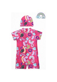 Resim My Kids Wear Kız Çocuk Boneli Fermuarlı Plaj Mayosu 2-8 Yaş 12558 Pembe 