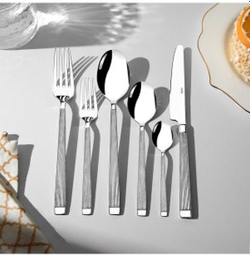 Resim Nehir Maria Sade 12 Kişilik 72 Parça Kutulu Çatal Kaşık Bıçak Takımı GÜmüş 