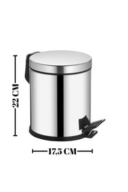 Resim Beray 2'li Banyo Seti Paslanmaz Pedallı Metal 3 Lt Çöp Kovası Wc Klozet Tuvalet Fırça Seti Banyo Çöp Kova 