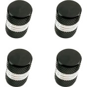 Resim Cuticate 4x Alüminyum Lastik Tekerlek Jantlar Kök Hava Vana Caps Lastik Kapağı Araba Kamyonu - Siyah (Yurt Dışından) 