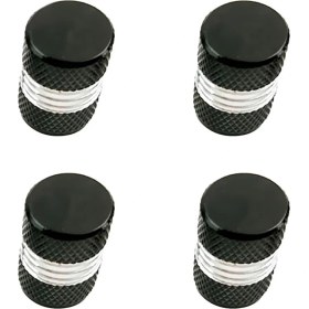 Resim Cuticate 4x Alüminyum Lastik Tekerlek Jantlar Kök Hava Vana Caps Lastik Kapağı Araba Kamyonu - Siyah (Yurt Dışından) 