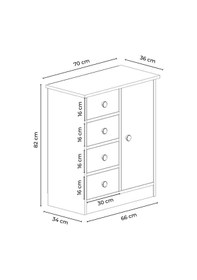 Resim Elmar Çok Amaçlı Banyo Dolabı Kiler Dolabı Kahve Köşesi Antrasit Meşe Antrasit - Meşe 