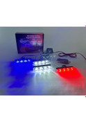 Resim Mavi Kırmızı Beyaz Panjur Led 4lü Çakarlı Modlu Kumandalı 12v 