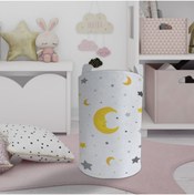 Resim MEKTA HOME Ay Ve Yıldız Desenli Oyuncak Sepeti Ve Çamaşır Sepeti Mktos-022 