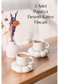 Resim Mithra Life 2 Adet 95 Ml Papatya Şekilli Seramik Beyaz Türk Kahvesi Fincan Takımı Mıt1157 Beyaz 