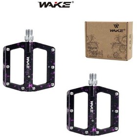 Resim Wake Alüminyum Rulmanlı Siyah / Kırmızı Kamuflaj Desenli Pedal 
