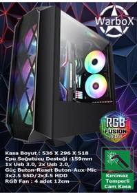 Resim Warbox Woka i3-6100 32 GB 256 GB SSD + 250 GB HDD 4 GB R7240 W10P Masaüstü Oyuncu Bilgisayarı 