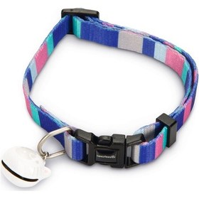 Resim Beeztees Kedi Boyun Tasması, Zilli, Renkli Çizgili, 20-30cm 