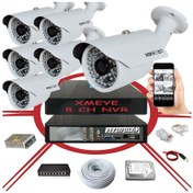 Resim 6' lı 5 MP 1940P Sensör 6 Megapiksel Sony Lens Metal Kasa IP Güvenlik Kamerası Seti_BS 748IP 