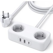 Resim Ugreen Type-c Usb Çıkışlı 2 Li Akım Korumalı Grup Priz 1.8 Metre 