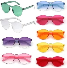 Resim Kuzgun Ticaret Oval Şekilli Çerçevesiz Parti Gözlüğü 6 Renk 6 Adet - Lisinya 