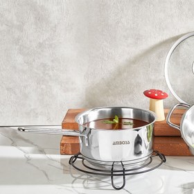 Resim Saphire Paslanmaz Çelik Cam Kapaklı Sosluk - 18 cm 