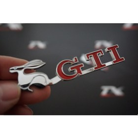 Resim Volkswagen Gti Running Rabbit Çamurluk Yanı Krom Metal 3M Logo (547331331) 