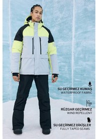 Resim Defacto Su İtici Regular Fit Kapüşonlu Fermuarlı Kayak Montu F3759ax25wngn443 Yeşil-gn443 