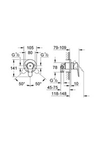 Resim Grohe Bauedge Ankastre Duş Bataryası - 29040000 