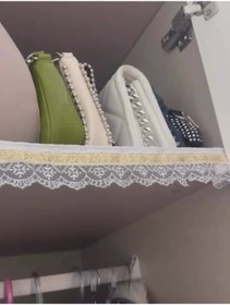 Resim ALPER BAŞHELVACI Krem 40 Cmx 10 Mt Gold Su Taşı Detaylı Deri Saten Lüks Kapitone Raf Çekmece Örtüsü Ücretsiz Overlok 