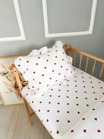 Resim %100 Pamuk Çift Katlı Pileli Yorgan Seti Klp 