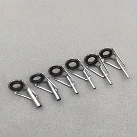 Resim 5 Adet Siyah Metal Olta Kamışı Rehber Halkaları - Dayanıklı Üst ve Hat Kılavuzları, Paslanmaz Malzeme, Pürüzsüz Döküm & Azaltılmış Sürtünme, Tatlısu ve Tuzlu Su Balıkçılık Kamışlarına Uyumlu, Hassas Tasarım, Profesyonel Balıkçılar İçin 