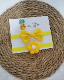 Resim Kız Bebek Fiyonk Bandana Ve Papatya Bandana Seti 