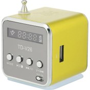 Resim Qingmipy Sarı Mini Taşınabilir Hoparlör - Fm Radyo, Usb/tf Kart Desteği, Aux Girişi İle Müzik Dinle 