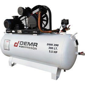 Resim Demr Kompresör Pistonlu 300 LT 2 Kafa 12 Bar 5.5 HP IDMK290 Hava Kompresörü 