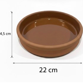 Resim abnturk İçi sırlı yüksek ısıya dayanıklı 22 cm derinliği 4,5 cm toprak güveç fırın kabı 