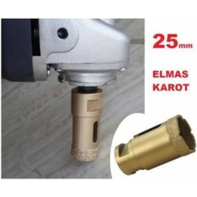 Resim Mermer Granit Fayans Beton Taş Delme Ucu Sarı Panç Elmas 25mm 