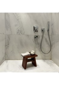 Resim Shark Anatolia Maun Ahşap Banyo Taburesi Oturak Kahverengi 