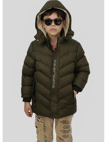 Resim Baglan Erkek Çocuk Kapüşonlu Mont Bs-0411 Haki 