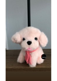 Resim Sevimli Dil Çıkaran Köpek Peluş Oyuncak Anahtarlık Hediyelik Uyku Arkadaşı 15 Cm PEMBE 