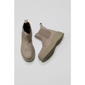 Resim Bueno Shoes Bej Nubuk Kadın Dolgu Topuklu Bot 01WV1300 01WV1300 