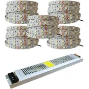 Resim Emn Yüksek Işık 25 Metre 3 Cipli Günışığı Şerit LED ve 33 Amper LED Trafosu Metrede 60 LED 