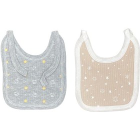 Resim Sebi Bebe 2'li Bebek Salya Önlüğü 1801 Kahve - Gri 