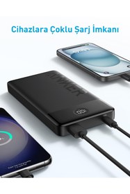 Resim Anker 326 20000 Mah Taşınabilir Hızlı Şarj Cihazı - Usb-c - 15w 2 Çıkışlı Powerbank - Siyah 