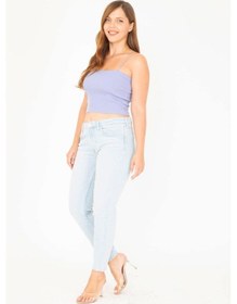 Resim Kadın Büyük Beden Mavi 5 Cepli Kot Pantolon 65n36977-mavi Mavi 