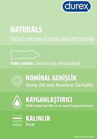 Resim Durex Naturals Doğal Kayganlaştırıcılı İnce Prezervatif 40'lı (1 x 40 Adet) 