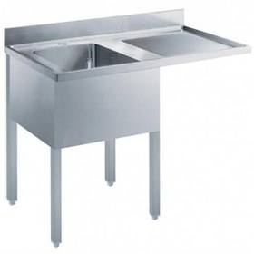 Resim Professional Tezgahaltı Bulaşık Makinesi İçin Tezgah, 1 Evyeli (500x500 Mm), Damlalık Sağda - 1200 Mm ESBD1217R 