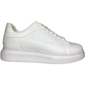 Resim Unisex Yüksek Taban Günlük Spor Sneaker Ayakkabı Beyaz-beyaz Beyaz 