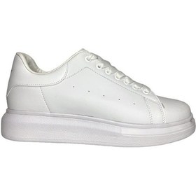 Resim Unisex Yüksek Taban Günlük Spor Sneaker Ayakkabı Beyaz-beyaz Beyaz 