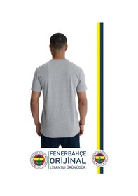 Resim Fenerbahçe Orijinal Lisanslı 6 Renk Logo Gri Tribün T-shirt Gri 