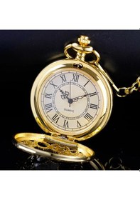 Resim Köstekli Çarklı İşlemeli Gold Renk Cep Saati 