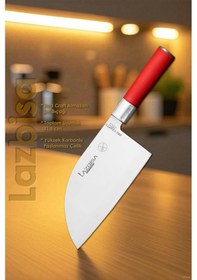 Resim Red Craft Serisi Mutfak Bıçak Almazan Şef Bıçağı Et Ekmek Sebze Salata Şef Bıçağı Hds-43 Kırmızı 