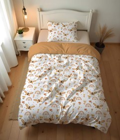 Resim Evmila Minik Kelebekler Desenli Nevresim Takımı - 160x220cm Nevresim +50x70cm Yastık Kılıfı+90x190cm Çarşaf 
